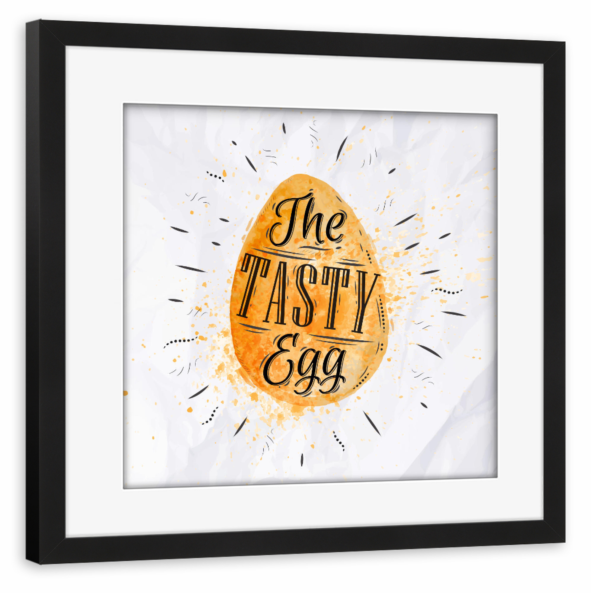 Poster mit Rahmen schwarz "Egg watercolor" artboxONE - Typografie,Essen & Trinken