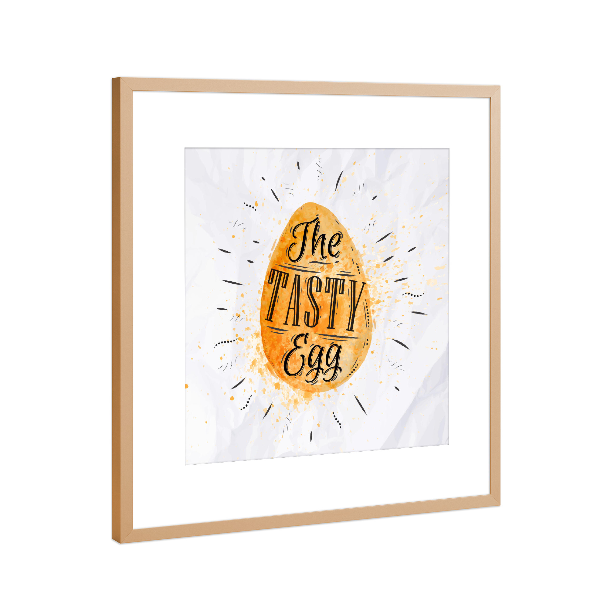 Poster mit Rahmen Kupfer "Egg watercolor" artboxONE - Typografie,Essen & Trinken