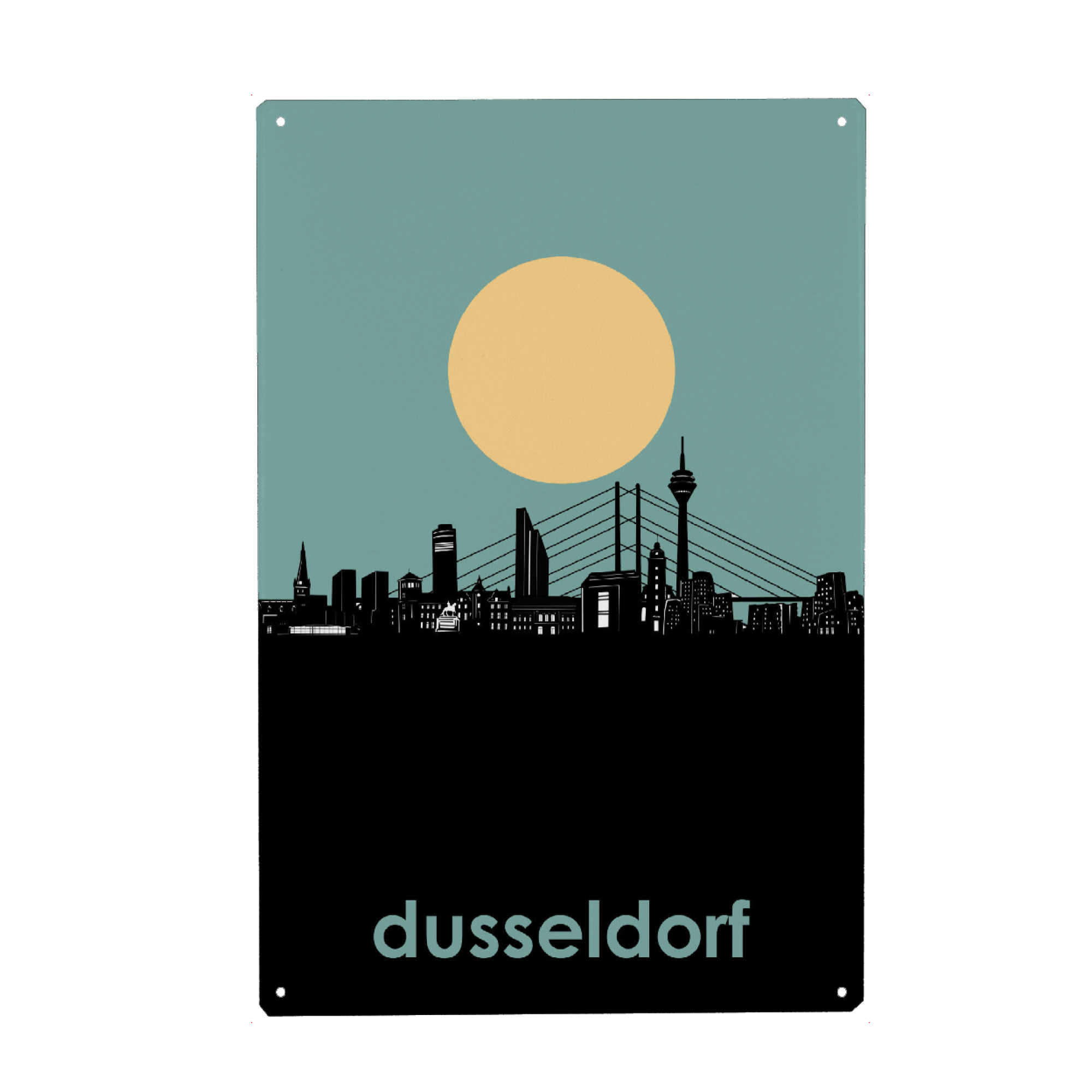 Metall Poster "Düsseldorf skyline minimalism" artboxONE - Städte,Reise,Städte / Düsseldorf