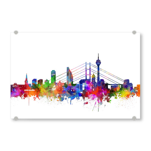Düsseldorf skyline watercolor