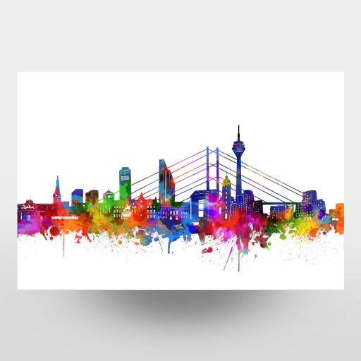 Düsseldorf skyline watercolor Düsseldorf skyline watercolor