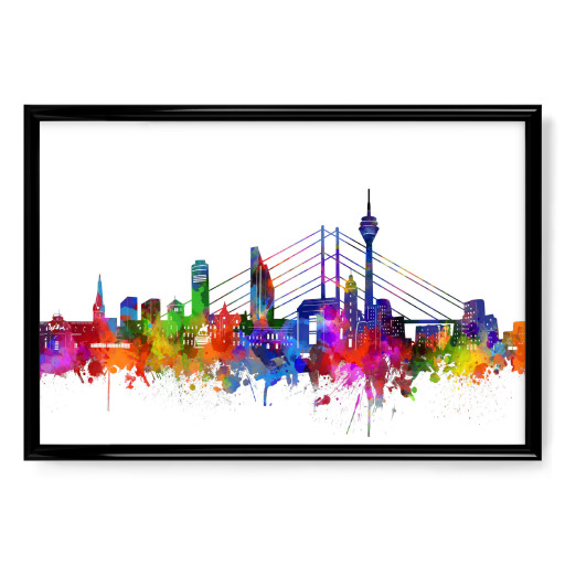 Düsseldorf skyline watercolor