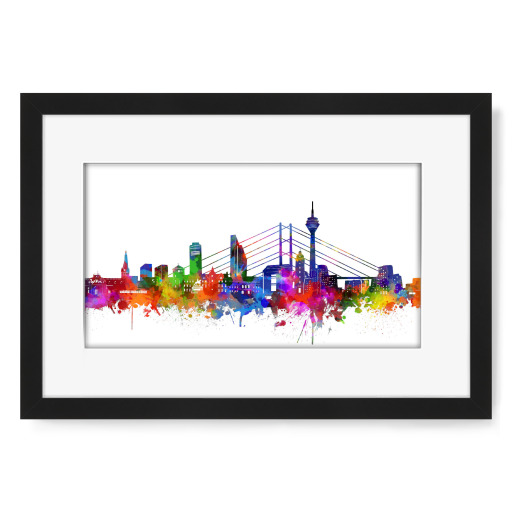 Düsseldorf skyline watercolor