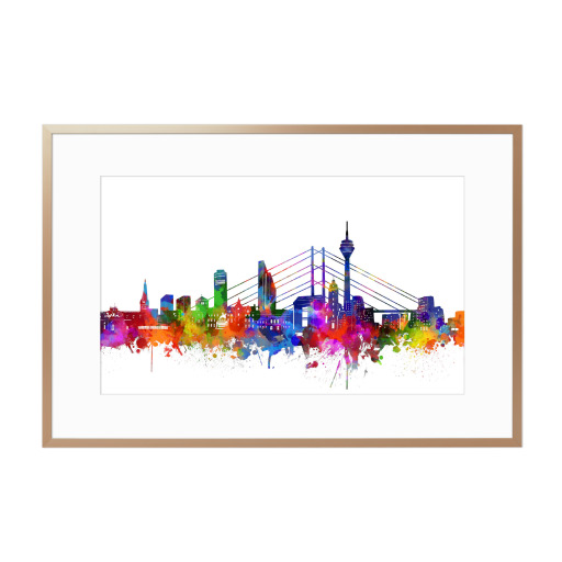 Düsseldorf skyline watercolor