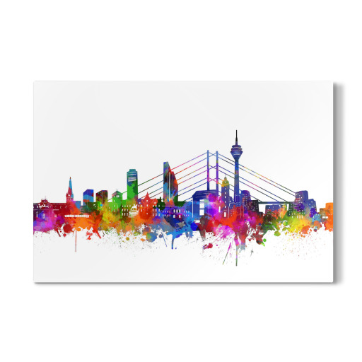 Düsseldorf skyline watercolor