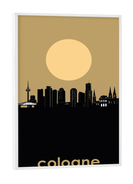 Poster mit weißem Rahmen "Cologne skyline minimalism" artboxONE - Städte,Städte / Köln,Reise