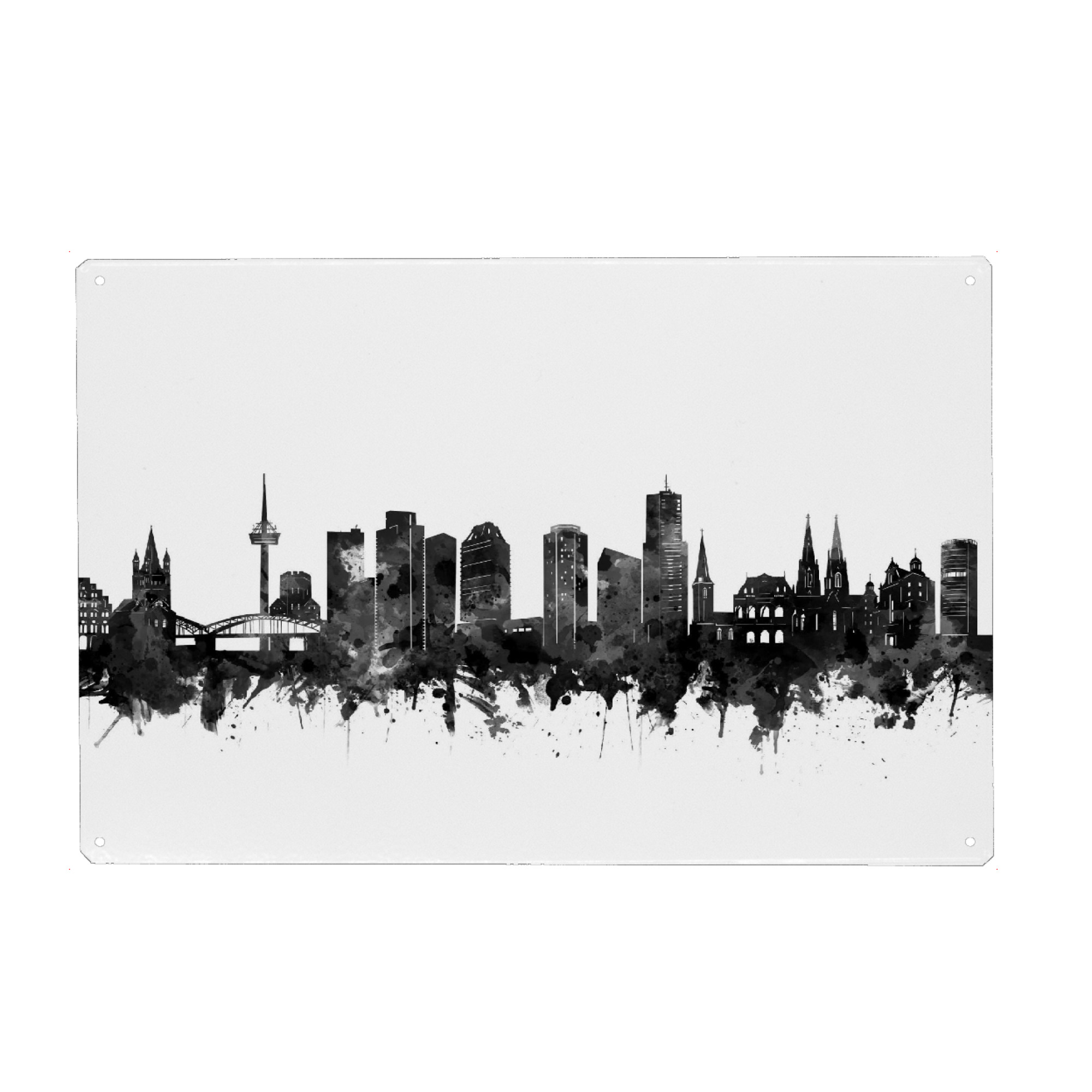 Metall Poster "Cologne skyline black and white" artboxONE - Städte,Städte / Köln,Reise,Schwarzweiß