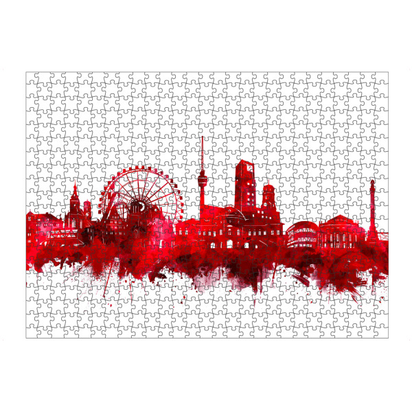 Puzzle Ravensburger "Stuttgart city skyline red" artboxONE - Städte,Reise,Städte / Stuttgart