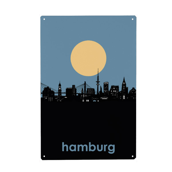 Holzbild "Hamburg skyline minimalism" artboxONE - Städte,Städte / Hamburg,Reise,Architektur