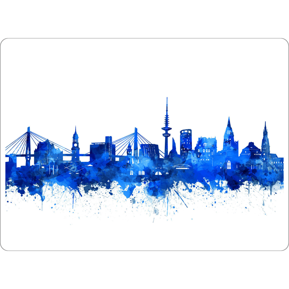 Tischset "Hamburg city skyline blue" artboxONE - Städte / Hamburg,Reise