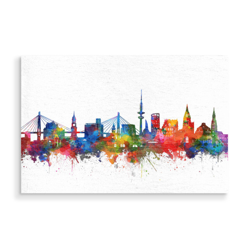 Hamburg city skyline watercolor Hamburg city skyline watercolor
