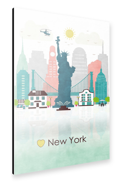 Alu-Dibond "New York Skyline 01" 30x20 cm artboxONE