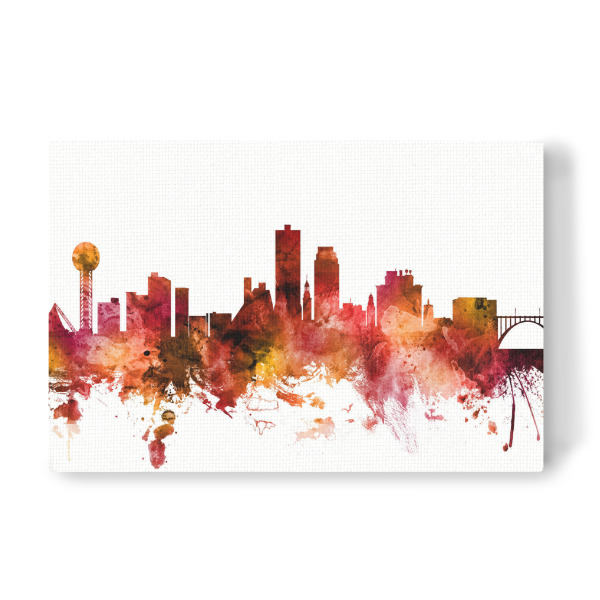 Leinwandbild "Knoxville Tennessee Skyline red" artboxONE - Städte,Reise,Städte / Weitere