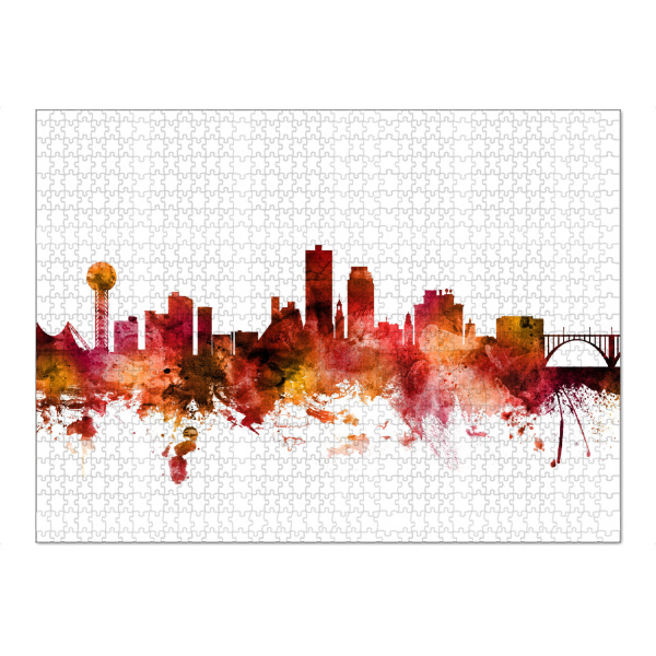Puzzle Ravensburger "Knoxville Tennessee Skyline red" artboxONE - Städte,Reise,Städte / Weitere
