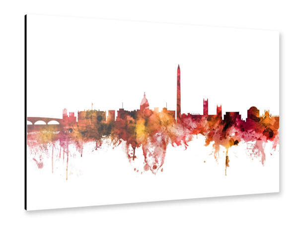 Alu-Dibond "Washington DC Skyline red" 30x20 cm artboxONE