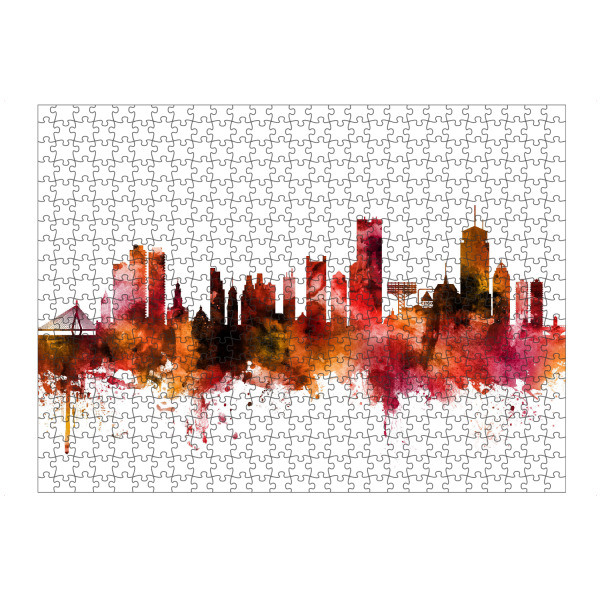 Puzzle Ravensburger "Boston Massachusetts Skyline red" artboxONE - Reise,Städte / Boston