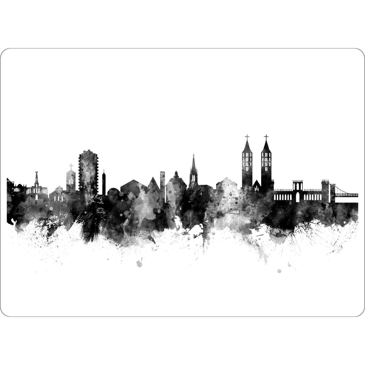 Tischset "Kassel Germany Skyline bw" artboxONE - Städte,Reise,Schwarzweiß