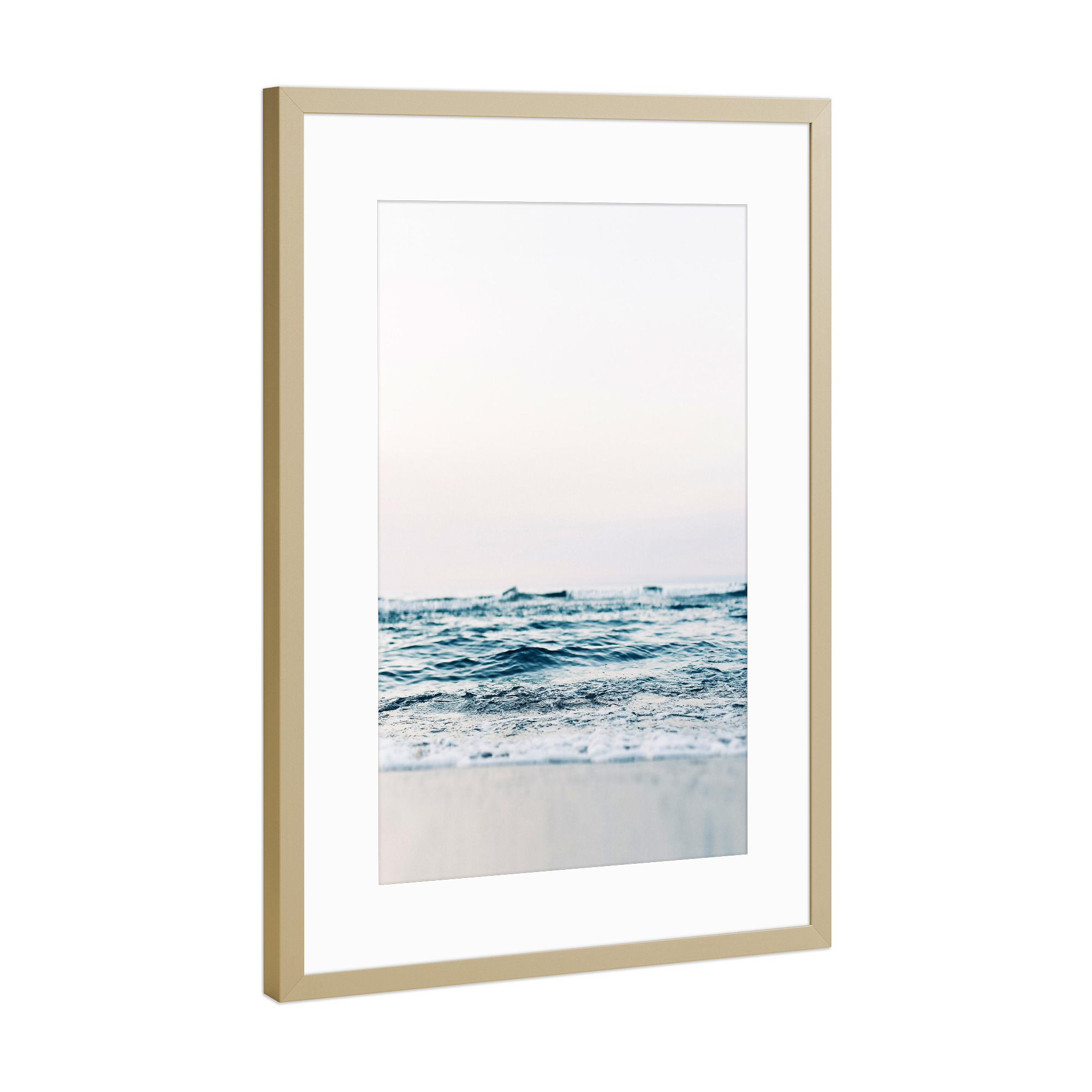 Poster mit Rahmen Gold "Ocean Scape" artboxONE - Natur,Reise,Abstrakt - Ocean,Waves,Sea,Beach,Sky