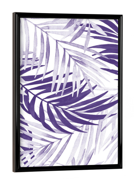 Poster mit schwarzem Rahmen "Purple Palm Leaves" artboxONE - Natur,Floral,Abstrakt,Ultraviolet