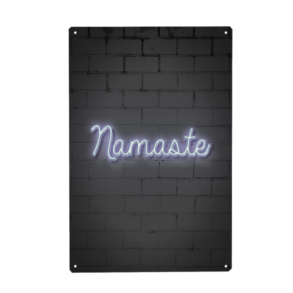 Metall Poster "Namaste 2" artboxONE - Typografie,Menschen,Streetart