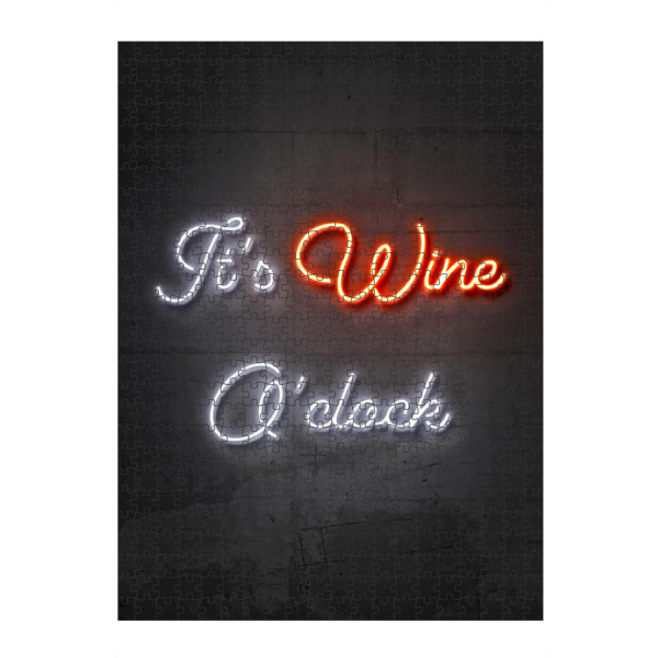 artboxONE Puzzle "It's wine o'clock" artboxONE - Typografie,Essen & Trinken,Streetart,Essen & Trinken / Alkohol