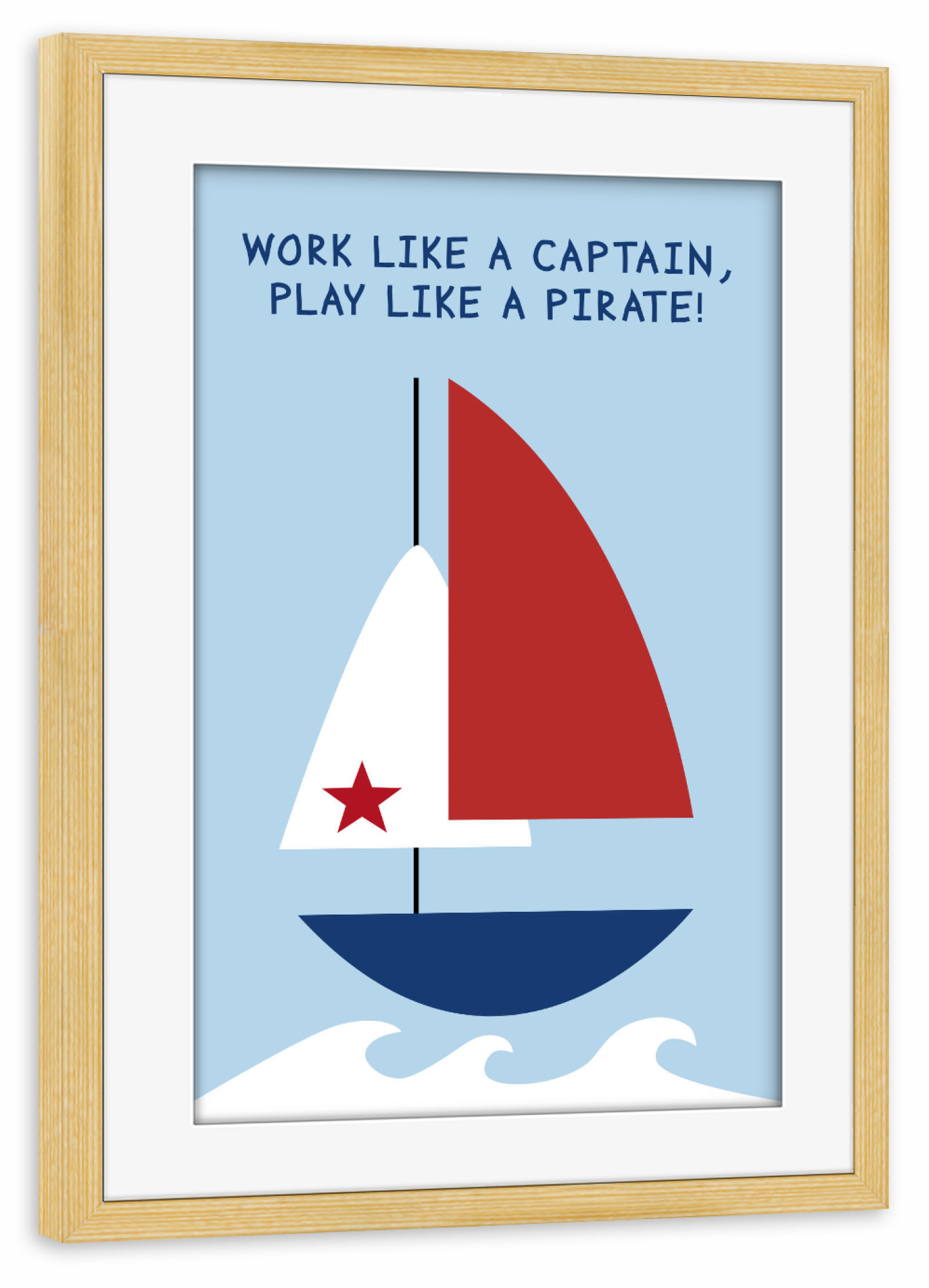 Poster mit Rahmen kiefer "Pirat" artboxONE - Typografie,Reise,Für Kinder