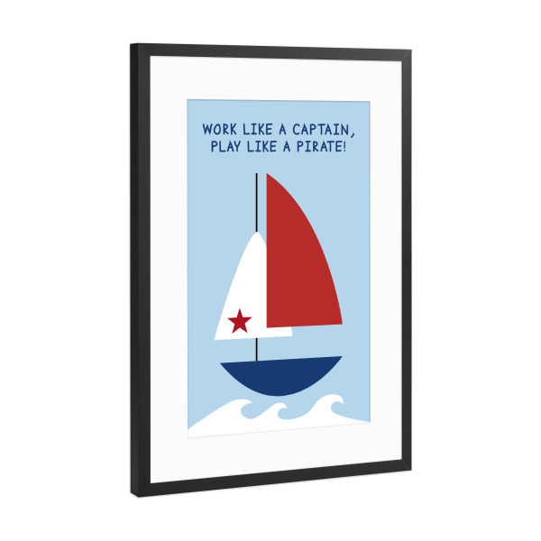 Poster mit Rahmen Schwarz (Metallic) "Pirat" artboxONE - Typografie,Reise,Für Kinder