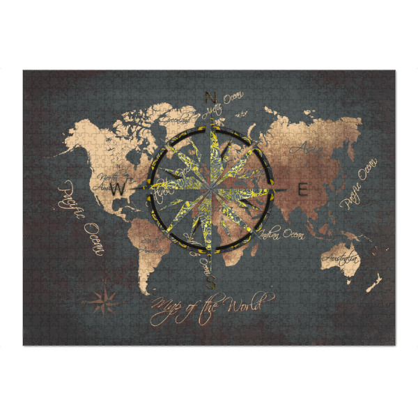 Puzzle Ravensburger "World map wind rose 4 brown" artboxONE - Reise,Kartografie