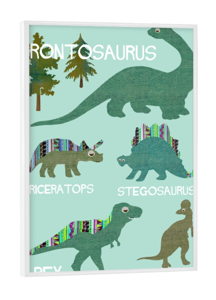 Poster mit weißem Rahmen "Dinosaurier" artboxONE - Typografie,Für Kinder,Tiere,Lustig