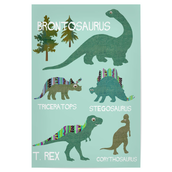Poster 30x20 cm "Dinosaurier" artboxONE - Typografie,Für Kinder,Tiere,Lustig