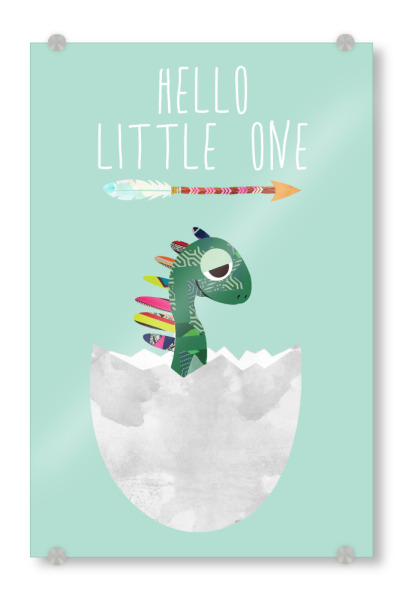 Acrylglasbild "Baby Dinosaurier" artboxONE - Typografie,Für Kinder,Tiere,Geometrie,Für Mama,Für Papa