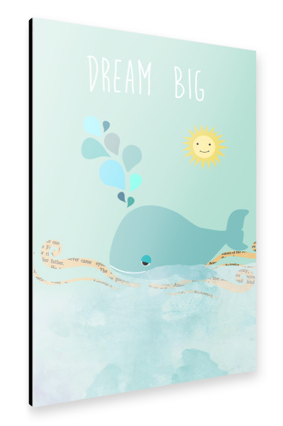 Alu-Dibond "Dream Big Walfisch" 30x20 cm artboxONE