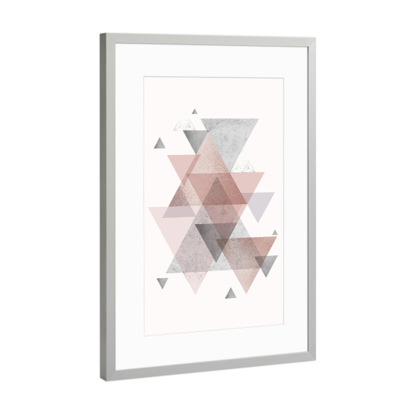 Poster mit Rahmen Silber "Scandi Geometric" artboxONE - Abstrakt,Geometrie