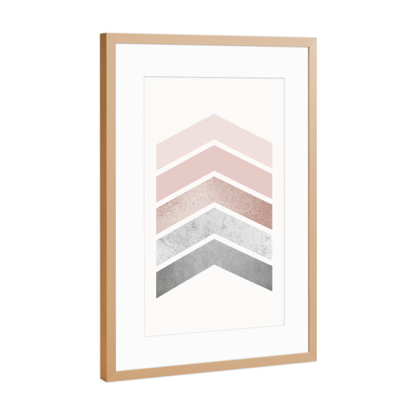 Poster mit Rahmen Kupfer "Scandi Chevrons" artboxONE - Geometrie