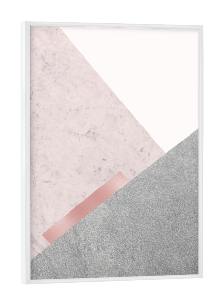 Poster mit weißem Rahmen "Scandi Minimalist in Pink 02" artboxONE - Abstrakt,Geometrie