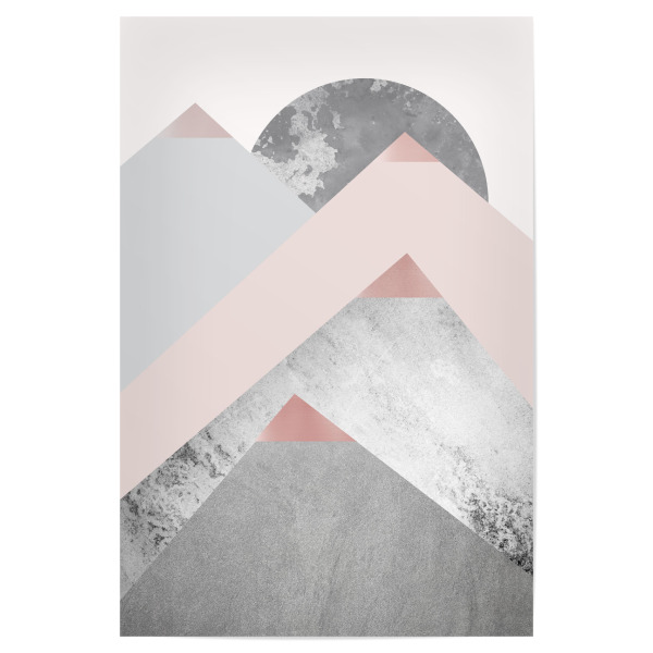 Poster "Scandi Mountains in Pink" artboxONE - Natur,Abstrakt,Geometrie