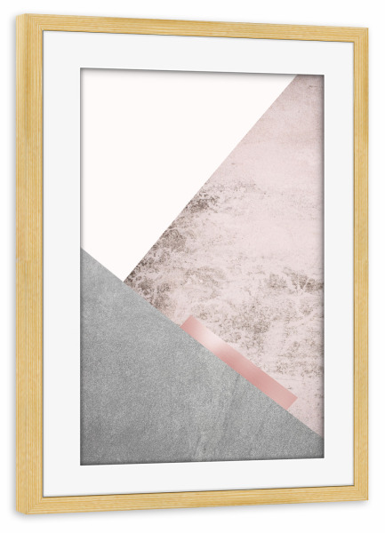 Poster mit Rahmen kiefer "Scandi Minimalist in Pink 01" artboxONE - Abstrakt,Geometrie