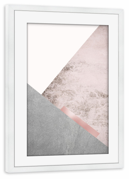 Poster mit Rahmen weiß "Scandi Minimalist in Pink 01" artboxONE - Abstrakt,Geometrie
