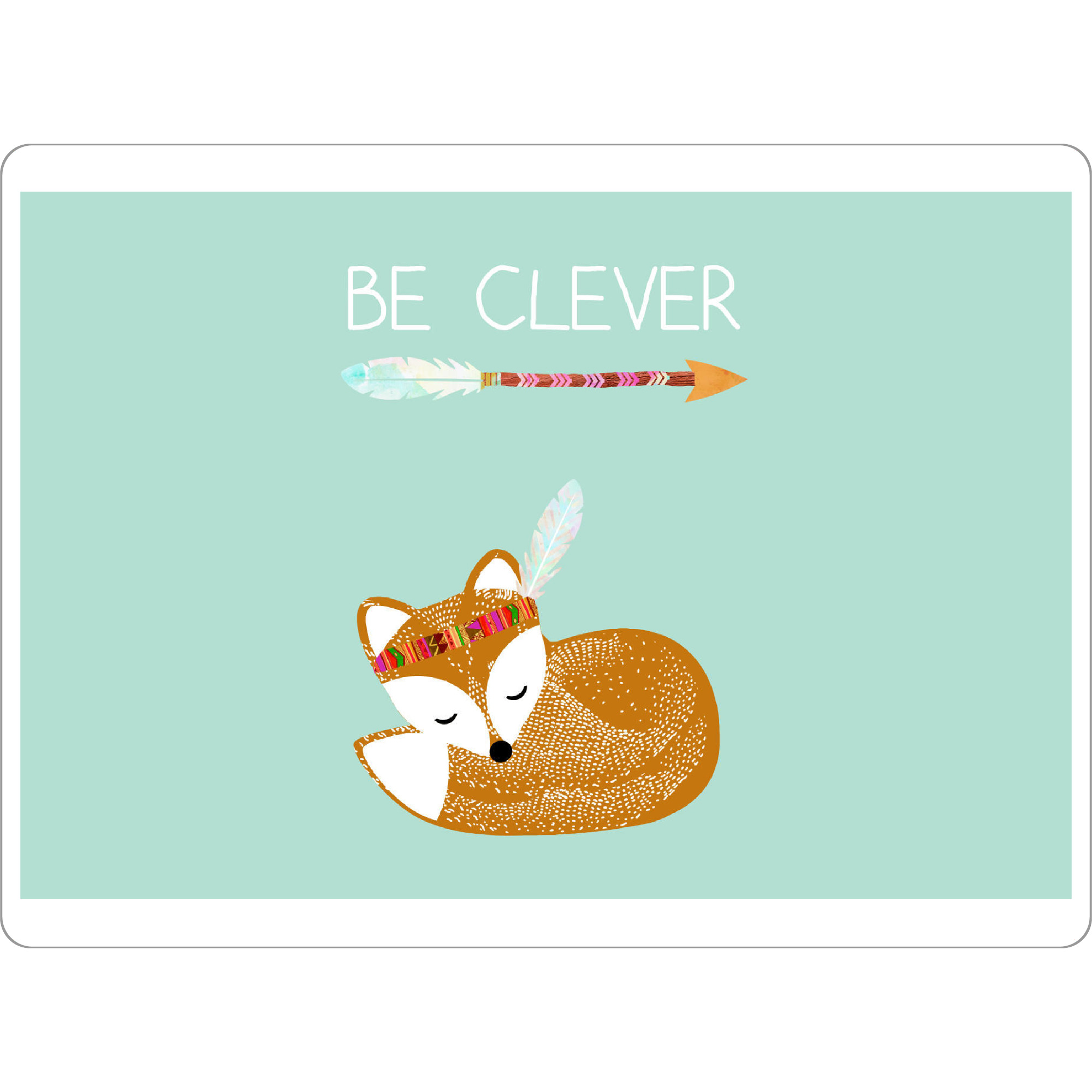 Tischset "Be Clever Indianer Fuchs" artboxONE - Für Kinder