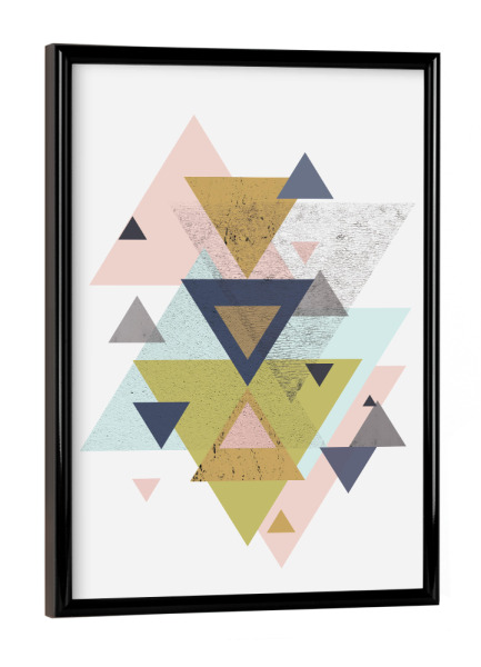 Poster mit schwarzem Rahmen "Mid-Century Geometric 03" artboxONE - Abstrakt,Geometrie