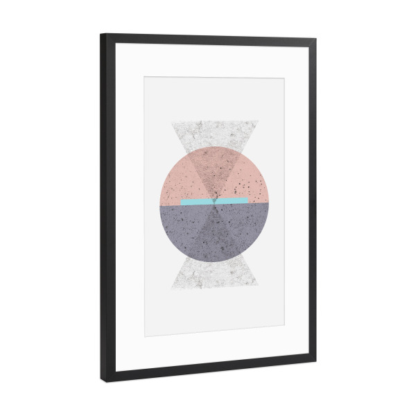 Poster mit Rahmen Schwarz (Metallic) "Mid-Century Geometric 02" artboxONE - Abstrakt,Geometrie