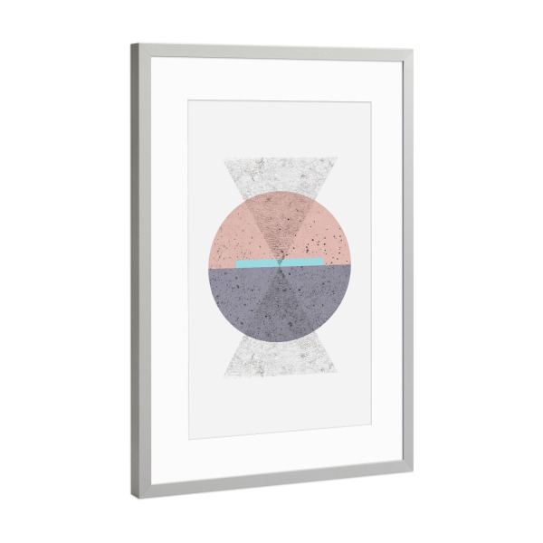 Poster mit Rahmen Silber "Mid-Century Geometric 02" artboxONE - Abstrakt,Geometrie
