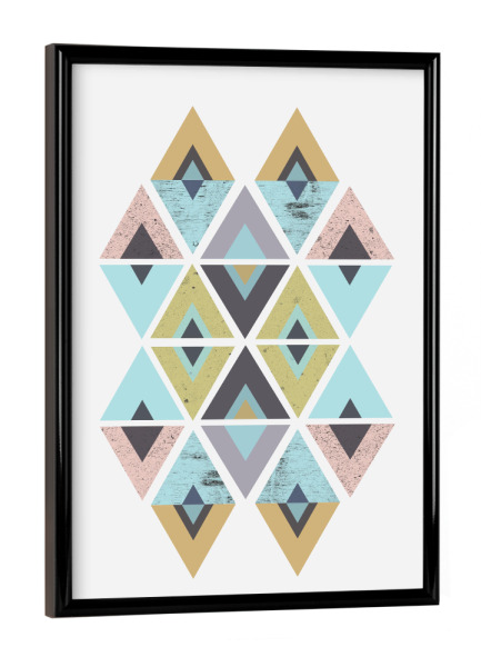 Poster mit schwarzem Rahmen "Mid-Century Geometric 01" artboxONE - Abstrakt,Geometrie