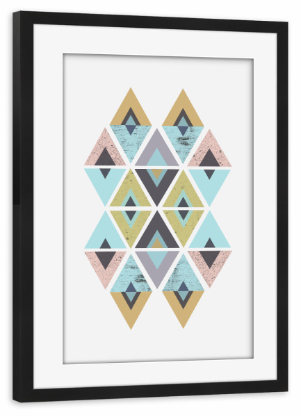Poster mit Rahmen schwarz "Mid-Century Geometric 01" artboxONE - Abstrakt,Geometrie