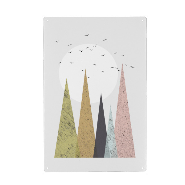 Holzbild "Mid-Century Scandinavian Mountains" artboxONE - Abstrakt