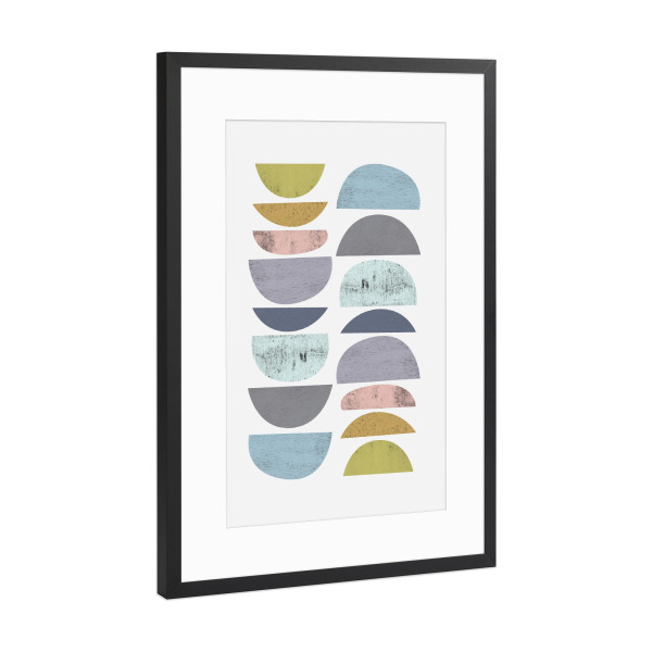 Poster mit Rahmen Schwarz (Metallic) "Mid-Century Scandinavian" artboxONE - Abstrakt,Geometrie