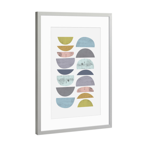 Poster mit Rahmen Silber "Mid-Century Scandinavian" artboxONE - Abstrakt,Geometrie