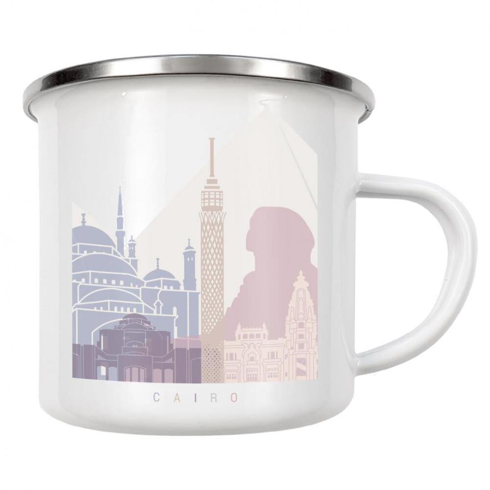 Emaille Tasse "KAIRO SKYLINE PASTELL" artboxONE - Städte,Architektur