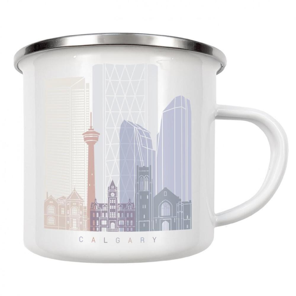 Emaille Tasse "CALGARY-SKYLINE-PASTELL" artboxONE - Städte,Architektur