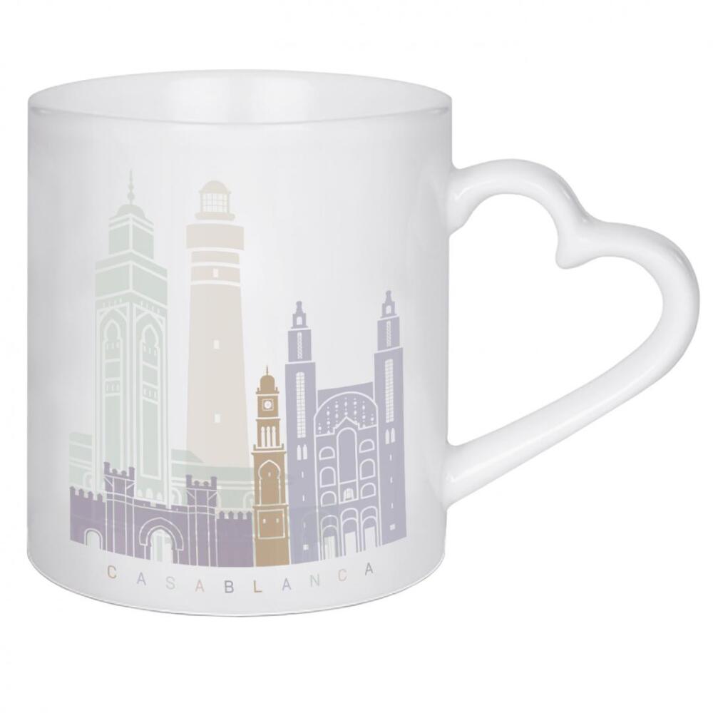 Herztasse "Casablanca-Skylinepastell" artboxONE - Städte,Architektur